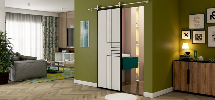 sliding bathroom door installation in Riverside
